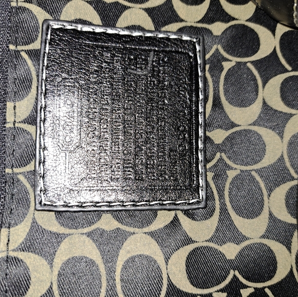 Coach HandbagBlack Canvas w/ signature Coach Pattern - Picture 9 of 10